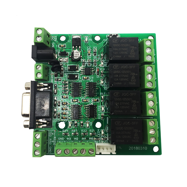 RS232 interface 4-Channel Relay IO Controller